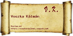 Voszka Kálmán névjegykártya