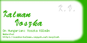 kalman voszka business card